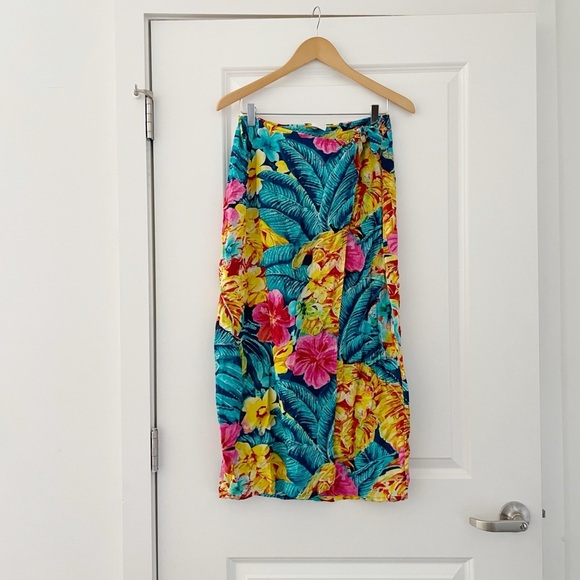 VTG Jam's World Tropical Floral Wrap Skirt Resort - Picture 1 of 6
